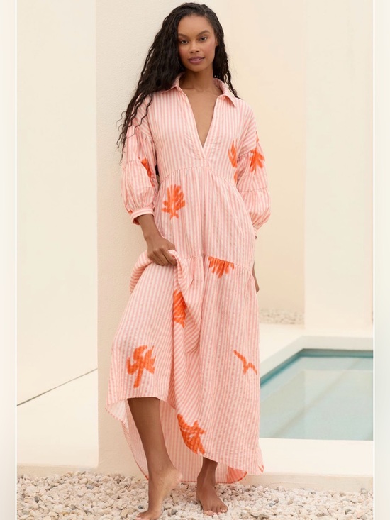 Celandine Dresses & Skirts - Carolita Printed Tiered Shirt Dress by Celandine: Daniella Manini Edition M NWT
